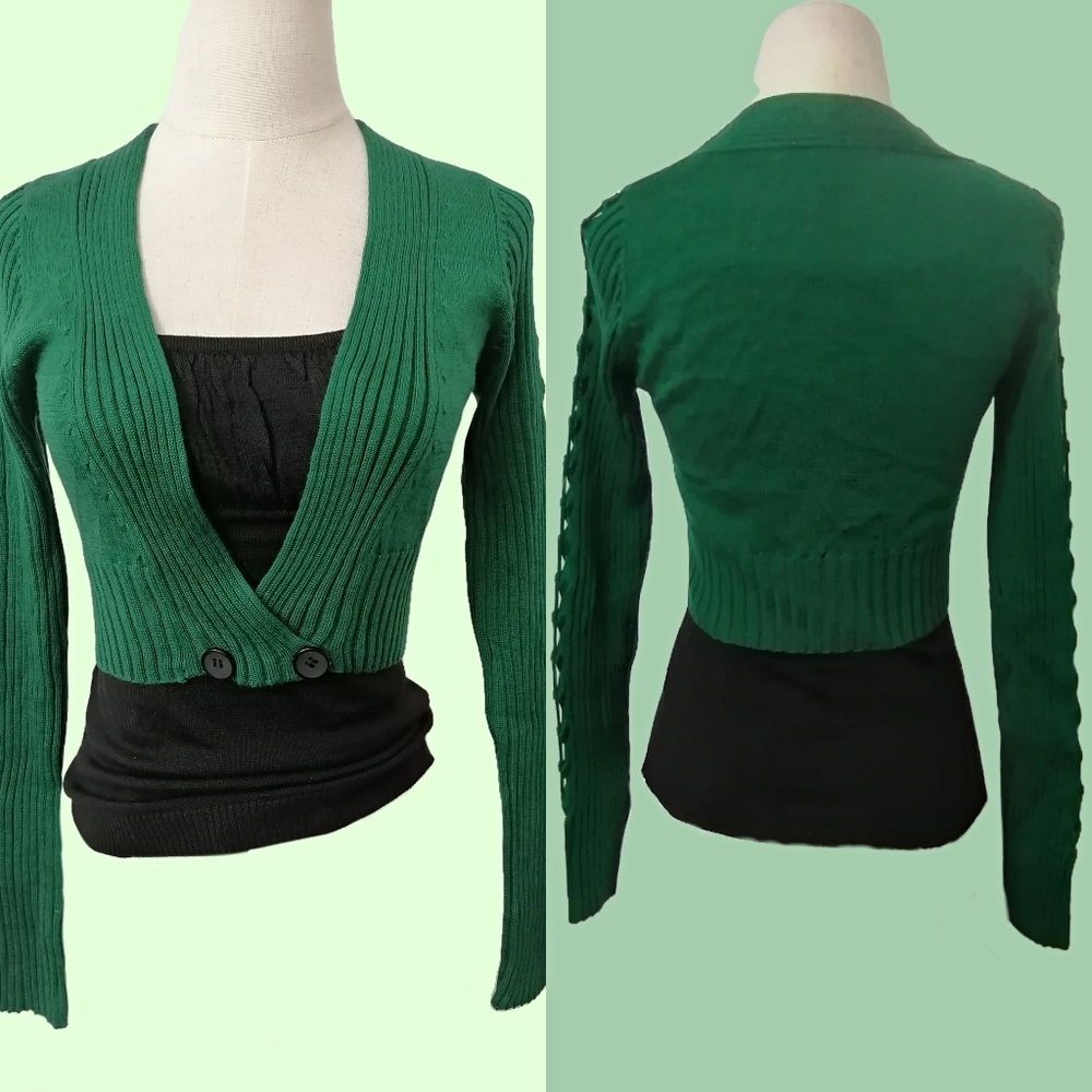 50%wool knitted green top by MARC JACOBS